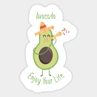 Avocado Enjoy Your Life Sticker